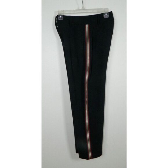 Aritzia Wilfred Pants Size 4 Black Tuxedo Red Stripes Dress Trousers - Picture 5 of 12